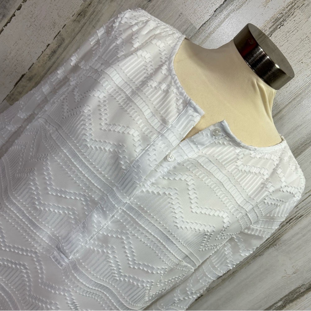 Talbots Textured Sheer Overlay Top - Picture 2 of 9